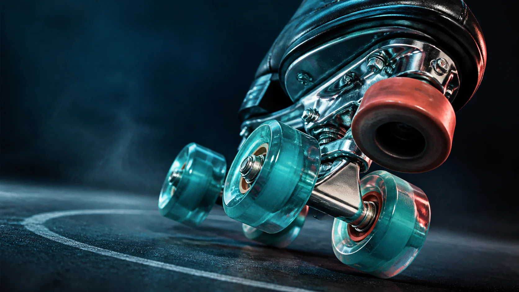 Close-up view of an artistic roller skate